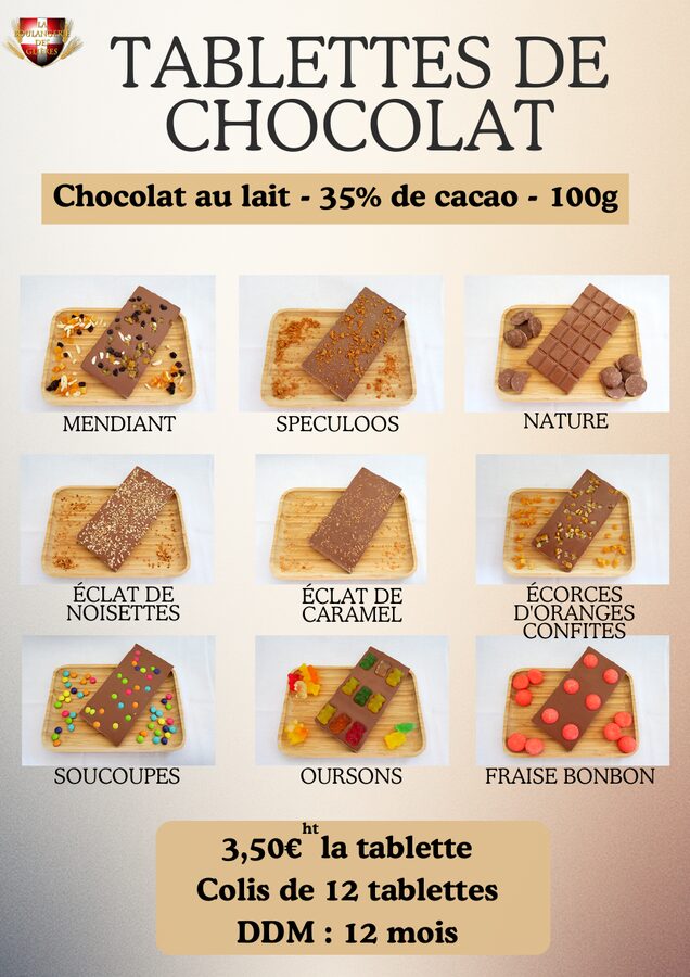 Tablette chocolat lait - Eclat de caramel